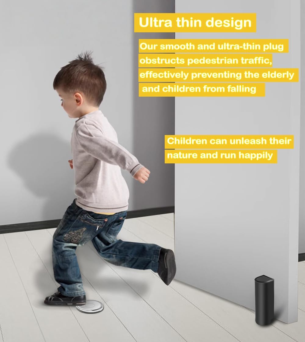 Un ensemble de deux butées de porte magnétiques en acier inoxydable, qui peuvent être fixées avec un ruban adhésif double face résistant, gris. - 2