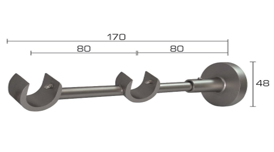 SUPORTE FRONTAL DUPLO PARA DUAS BARRAS DE 20-20mm - 2