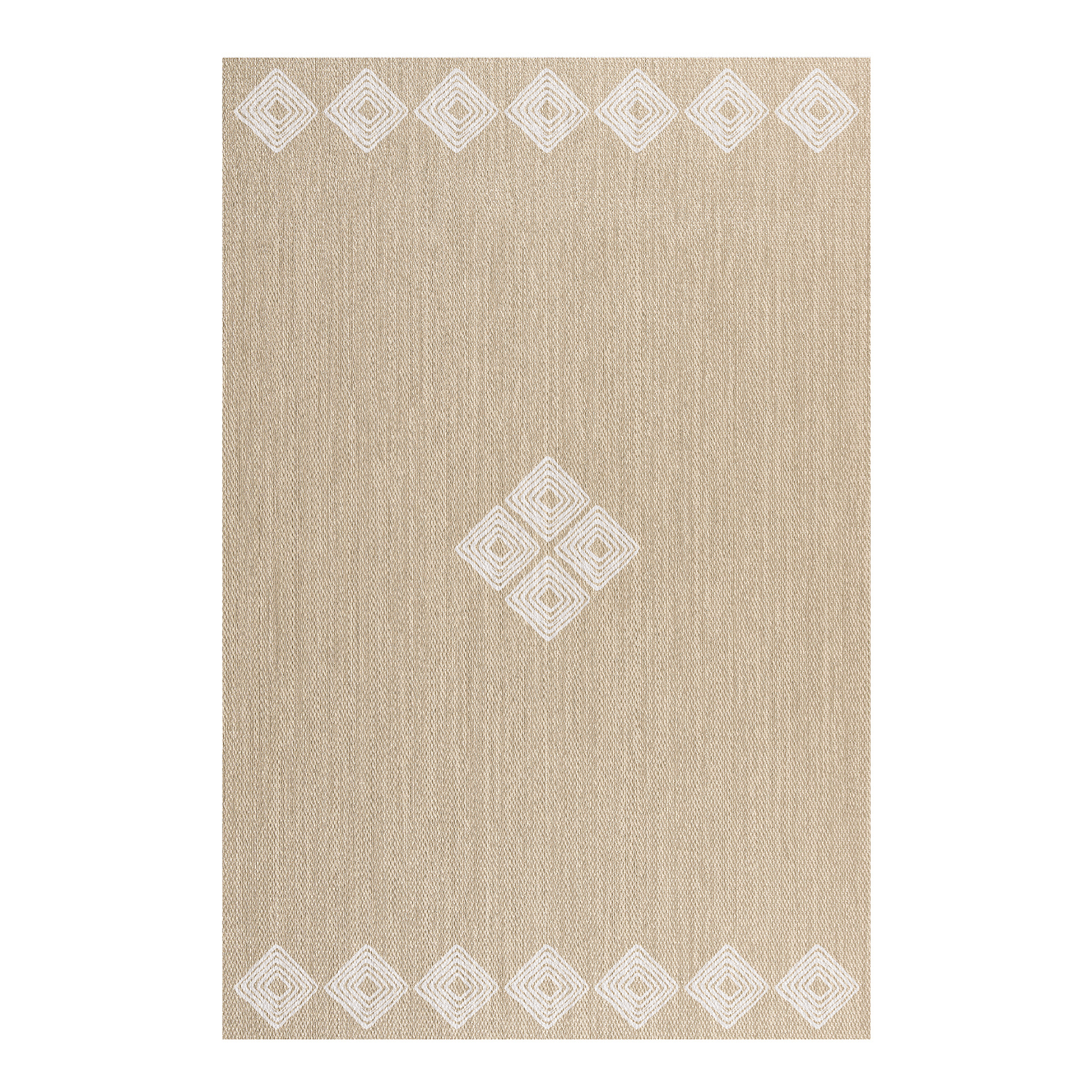 Alfombra vinilica premium de alta gama, alfombras de habitacion lavable antideslizante y resistente étnica blancas 120x180 cm