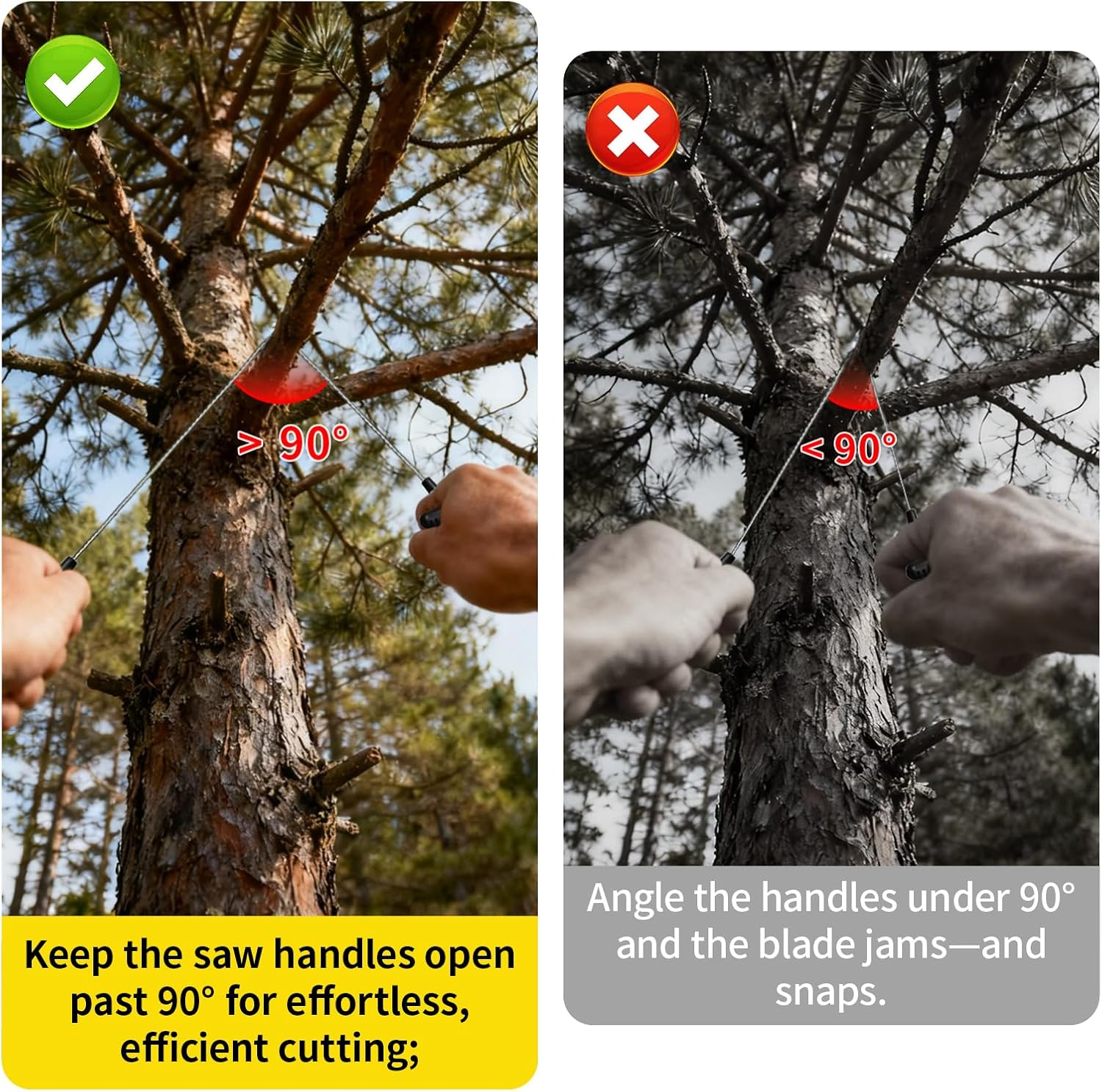 Scie à fil en acier inoxydable, scie à câble de 70 cm, outil de coupe de corde de poche, adapté à la survie en extérieur. - 7