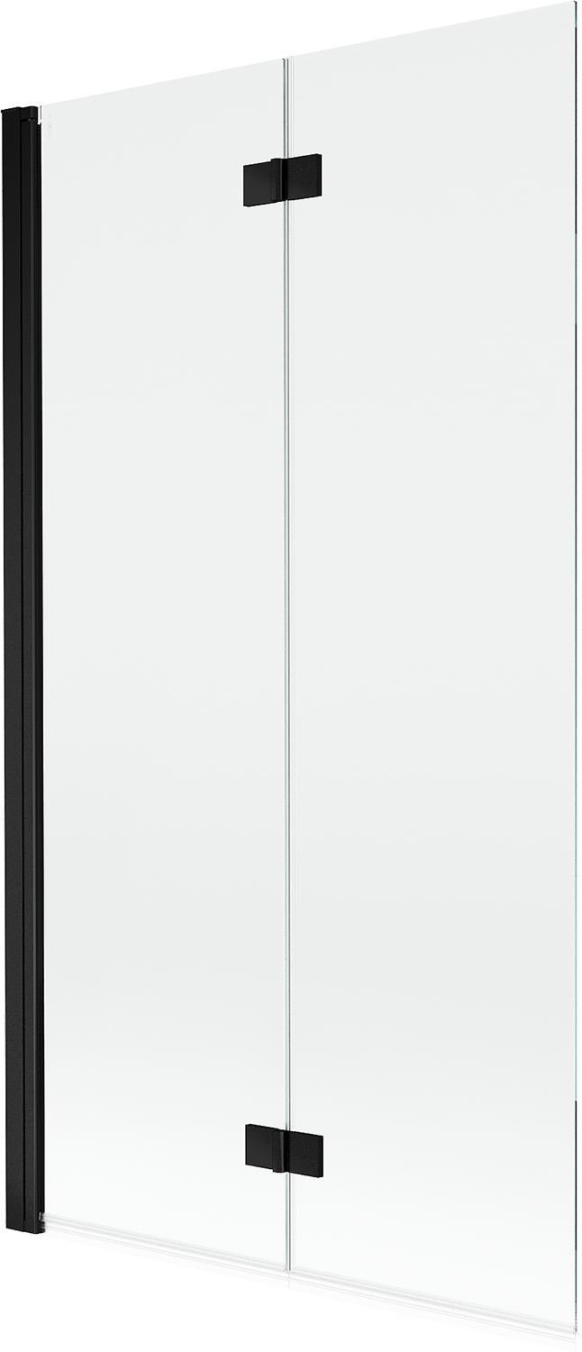 Mexen Mist parawan nawannowy 2-skrzydłowy lewy 100 x 150 cm, transparent, czarny - 8A9-100-002-70-00-L