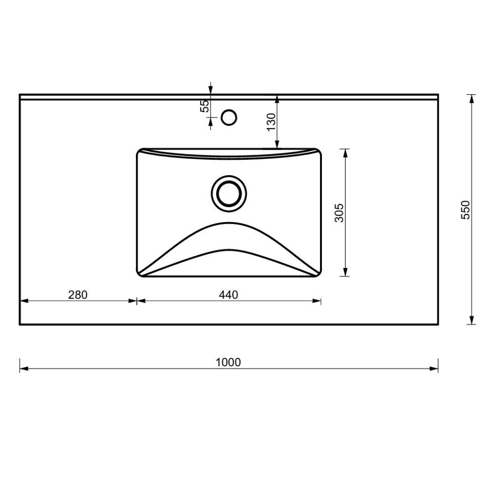 Meuble de salle de bain suspendu avec miroir tactile LED et 3 portes lavabo en céramique meuble design à faible encombrement 100cm Finition grise- ZIK - 8