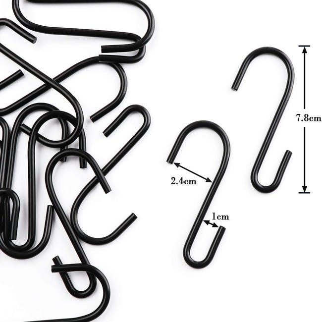 20 Ganci A Forma Di J In Acciaio Inox – Clip A Scatto Per Cucina, Ufficio E Progetti Fai Da Te