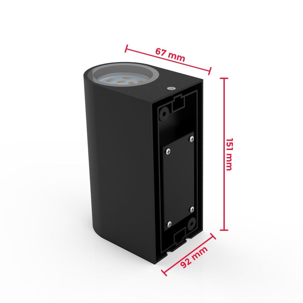 Applique extérieure LED - IP44 - 151x67x92mm - Noir - 3.000K - 2x4,7W - 400lm - non dimmable - B.K.Licht - 9