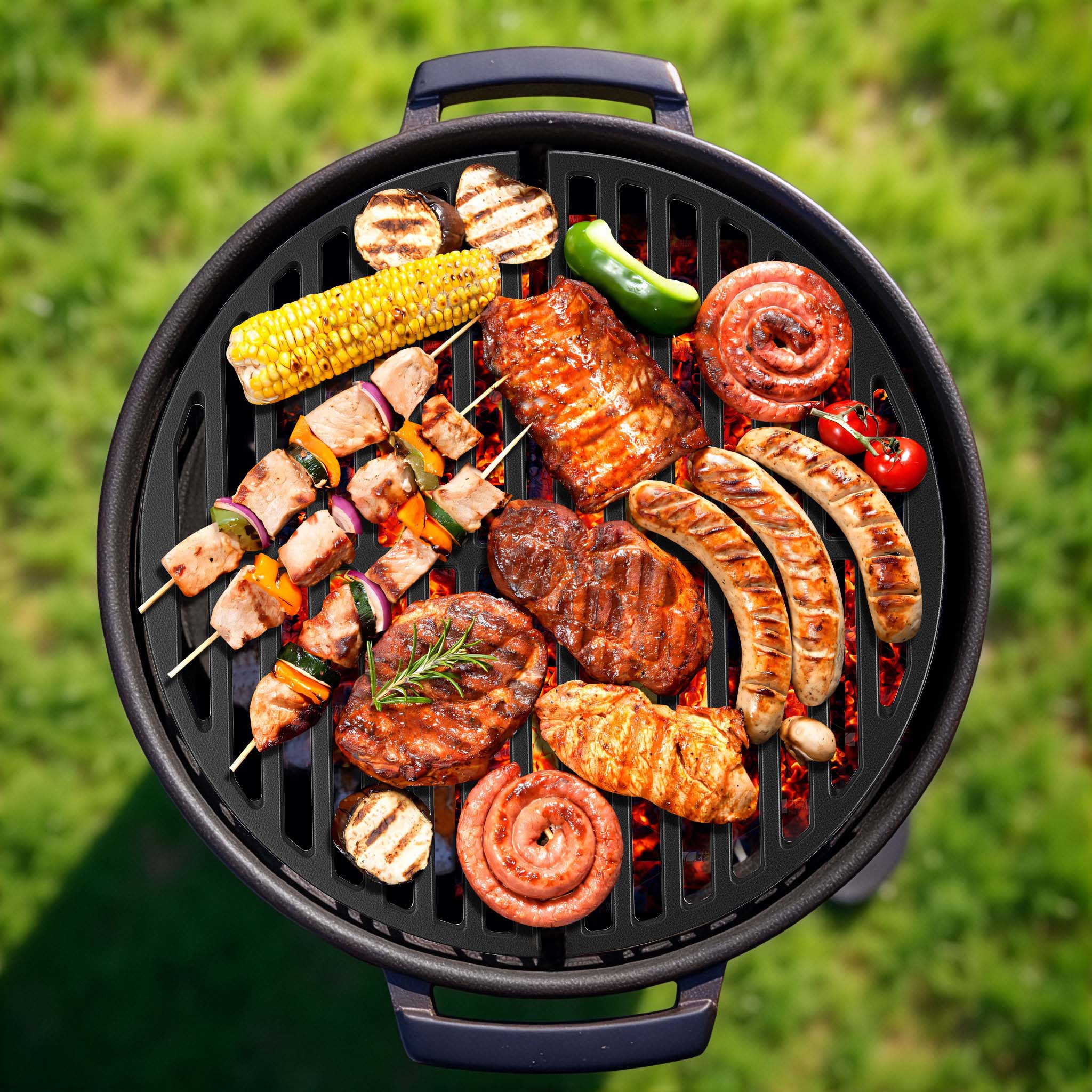 Piastra In Ghisa Rigata A Mezza Luna 46,7x22,8x1,5 Cm – Per Barbecue E Griglie, Cottura Uniforme, Adatta A Carne E Verdure