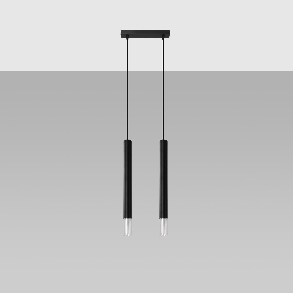 Lampa wisząca ECLIM 2 czarna LED 4000K - 30x6x120cm Sollux