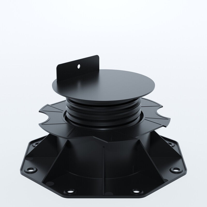 Supporto regolabile da 60 a 138 mm per terrazze in legno e composito - Nero - 2