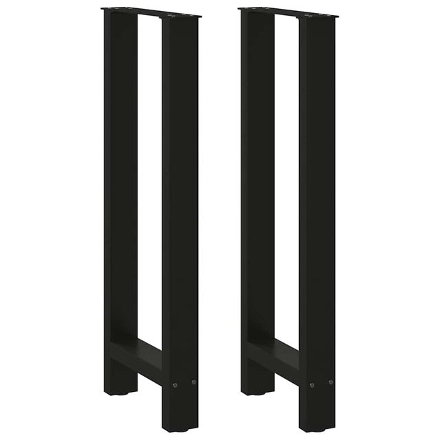 Pieds de table de bar Noir 2 pièces 40 x (100-101) cm Acier
