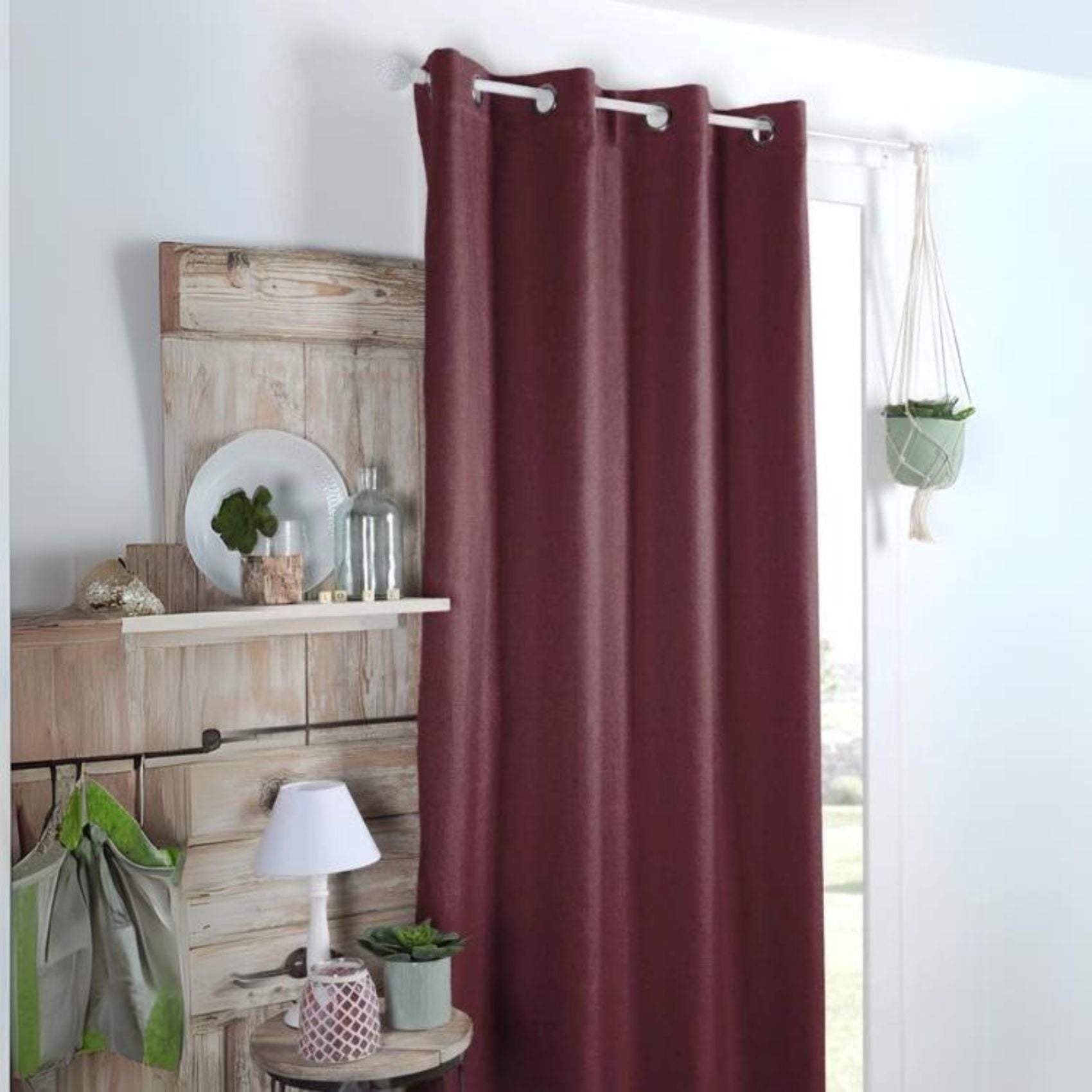 Rideau Next Prune Avec Motif Séquence - 66x90 Pouces (Occasion)