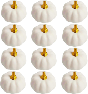 Lot De 7 Mini Citrouilles Artificielles En Mousse - Décoration Automne Blanc Et Orange Lot De 7 Mini Citrouilles Artificielles En Mousse - Décoration Automne Blanc Et Orange