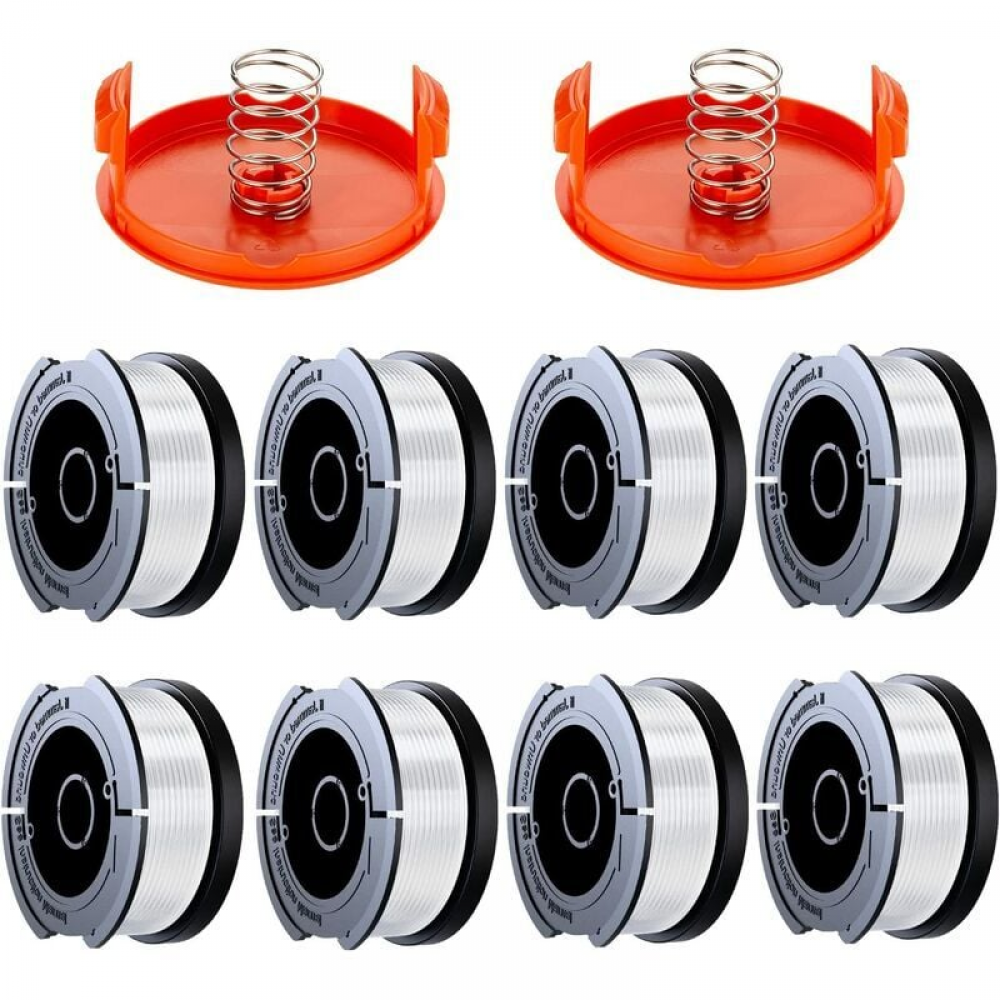 Opakowanie 12 szpul z żyłką do podkaszarki Black &amp; Decker (8 żyłek, 2 osłony, 2 sprężyny*1)