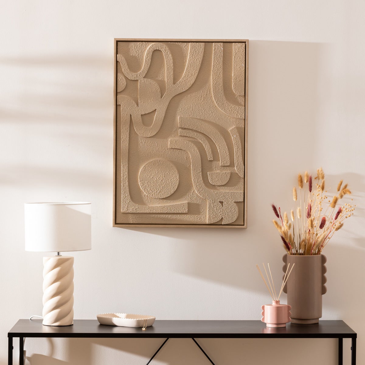 Déco murale 3D Azra beige 50x70cm - Atmosphera créateur d'intérieur - 2