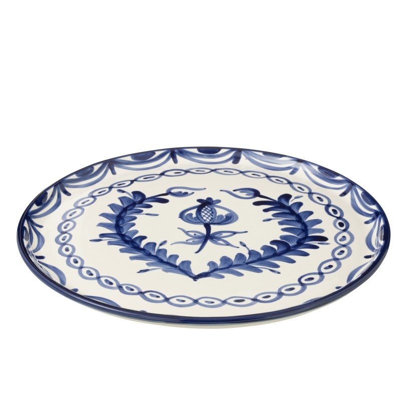 Plato llano de cerámica azul oscuro 34 x 34 x 2,5 cm