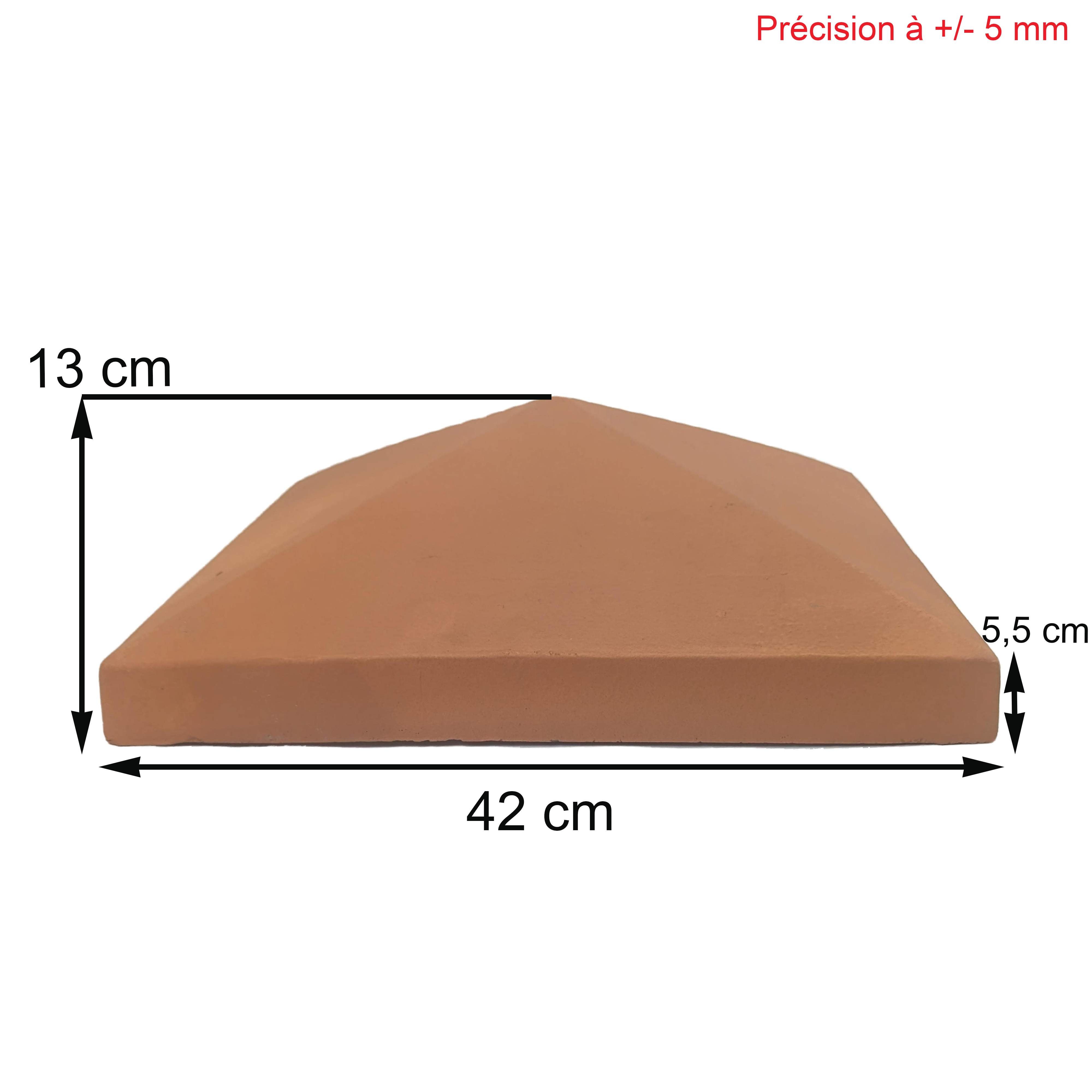 Chapeau Pilier 42x42 Pointe De Diamant - Rouge - 3