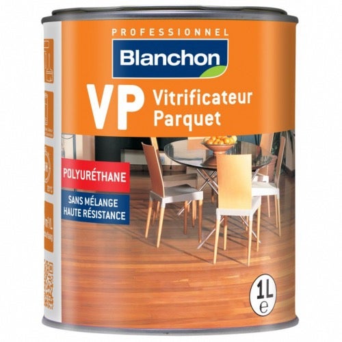 Vitrificateur parquet VP mono-composant à base de résine polyuréthane, souple et résistant, finition brillante bidon 1l