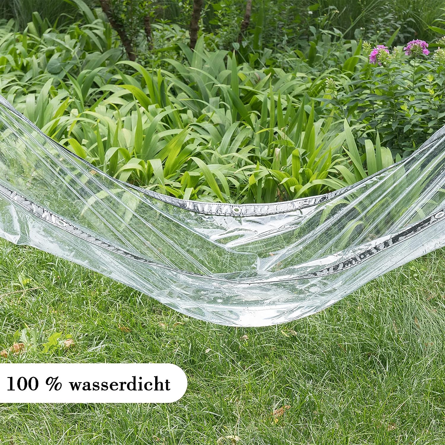 WOLTU Bâche Transparente avec Oeillets 2x3 m. Bâche de Protection Imperméable 380g/m² . PVC - 4