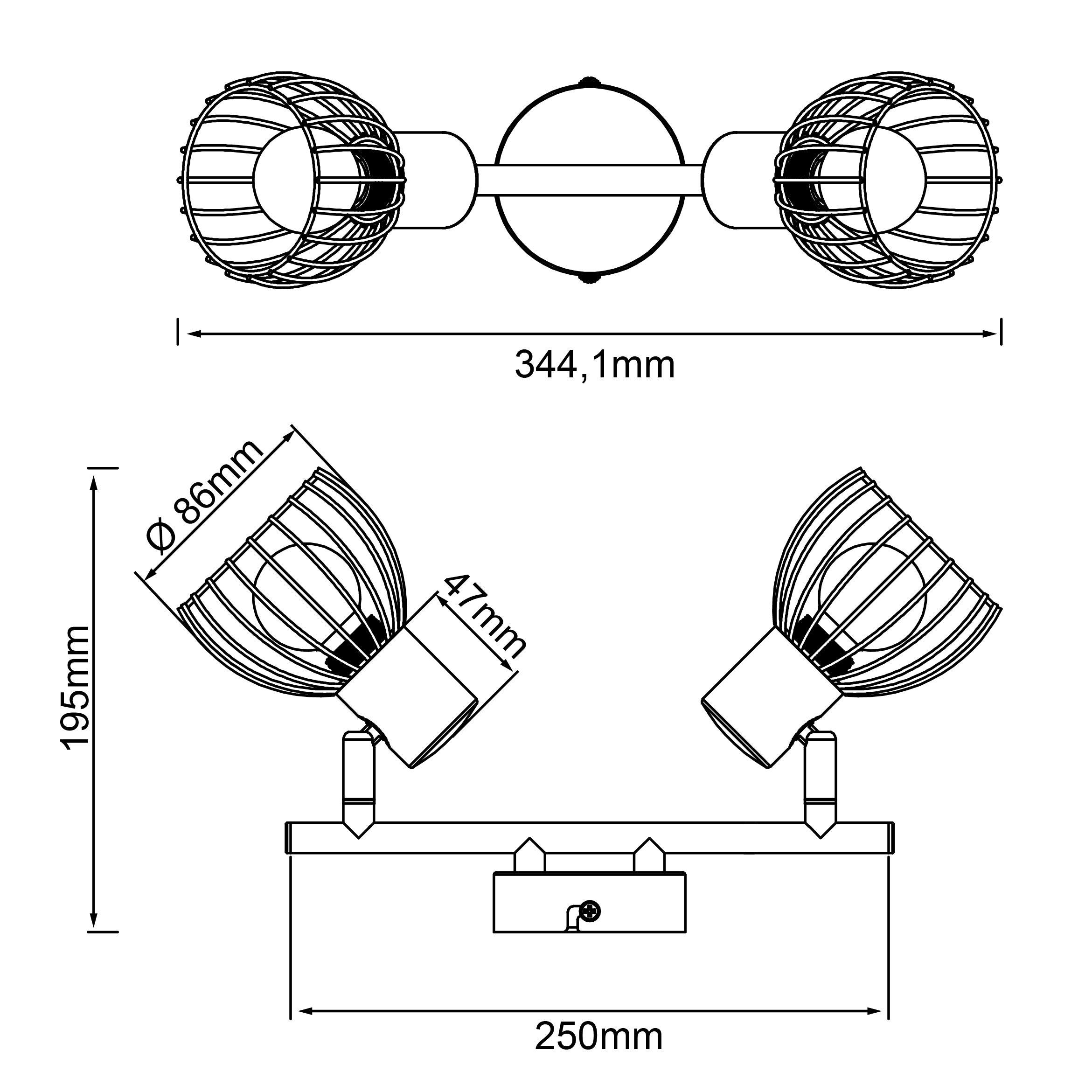 Brilliant Circon Lampa sufitowa LED 50cm tytanowo srebrna metalowa 50 W zintegrowana LED - 2