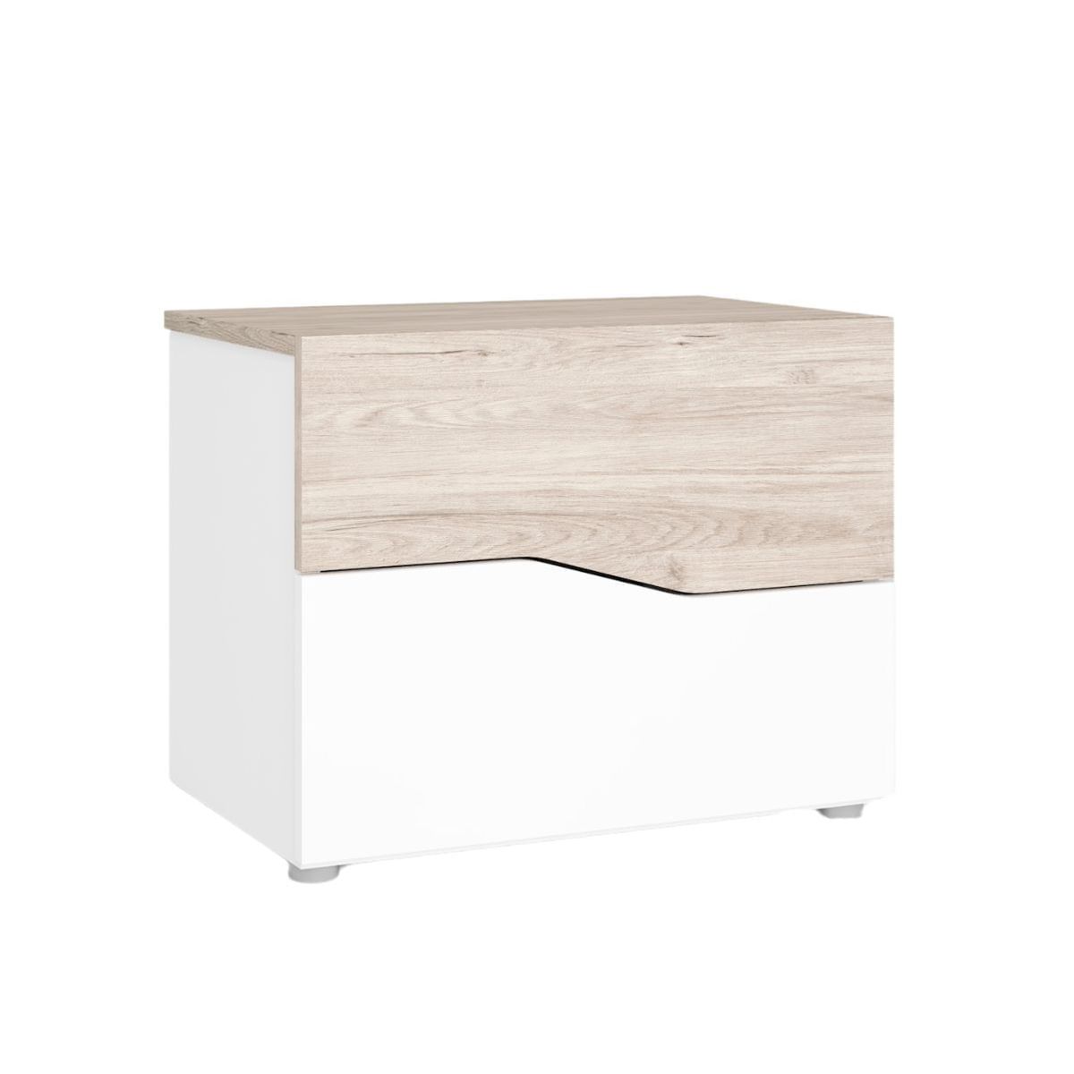 Mesita de noche Cannes 2 cajones blanco/sahara 41,5x53,8x34,8 cm - 6