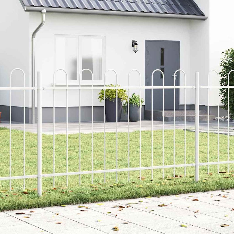 Ogrodzenie Ogrodowe Biały 8.5 x 1 m Stal Malowana Proszkowo vidaXL