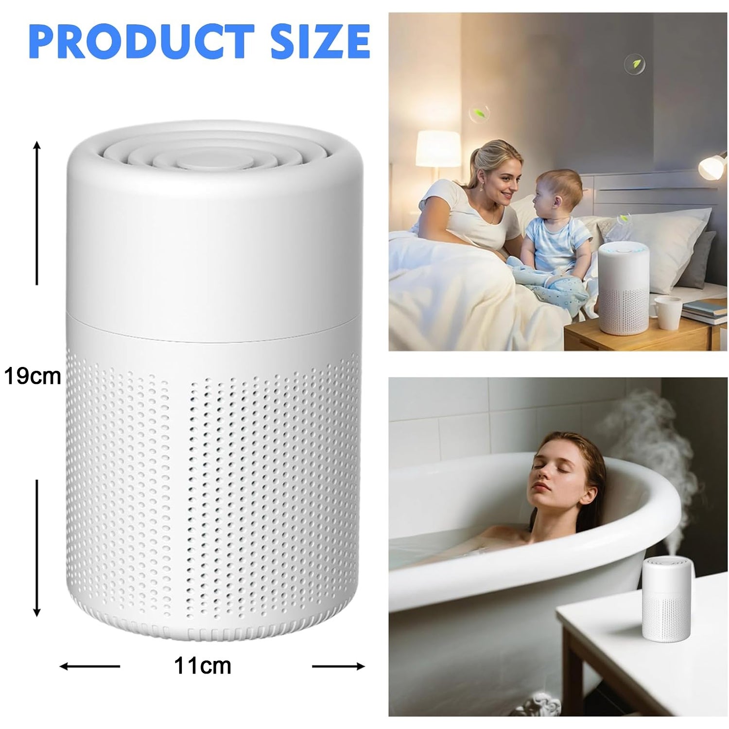 Purificatore d’Aria per Allergie con 3 Filtri HEPA, Prefiltro e Carbone Attivo – Elimina Polline, Peli Animali, Fumo e Odori,Ideale per Ufficio e Casa - 2