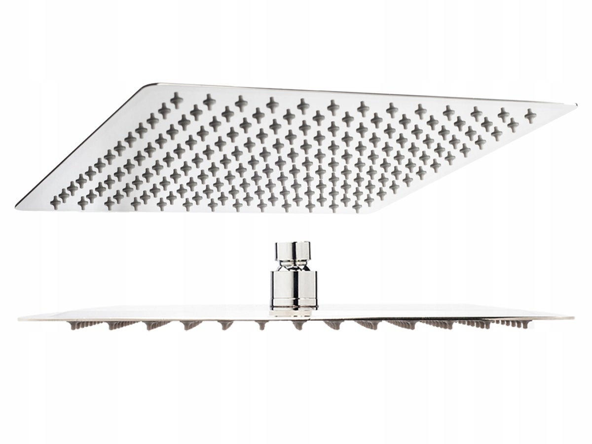 30CM CHROMOWANA SOLIDNA DUŻA DESZCZOWNICA DESZCZOWNIA KWADRATOWA KWADRAT 30x30 cm