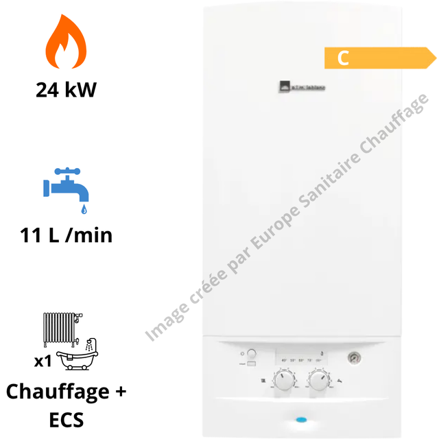 Elm Leblanc Acléis NGLM 24-7XN BAS Nox Cheminée Chaudière gaz murale complète - Version Gaz naturel