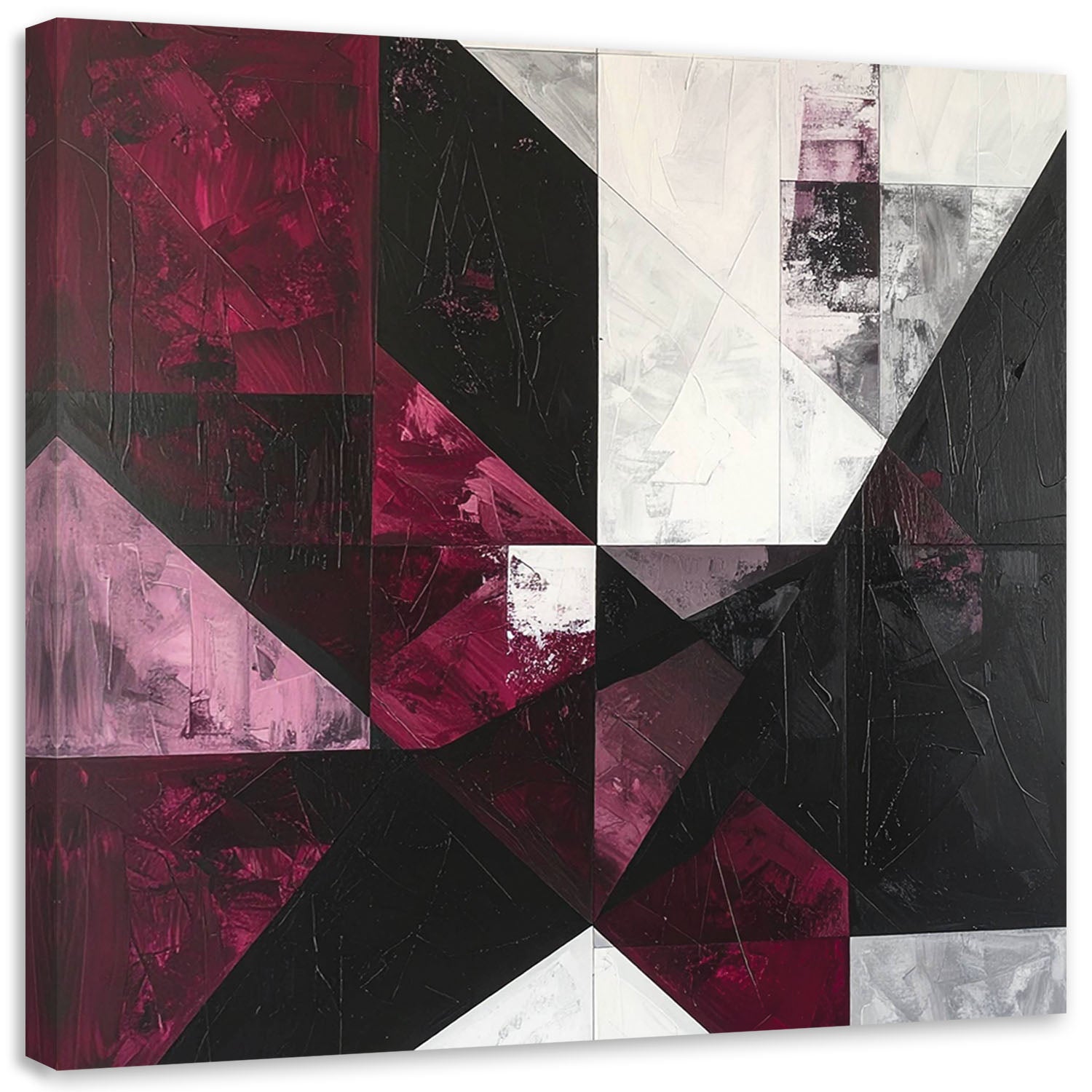 Obraz do salonu biura kuchni, Abstrakcja w odcieniach burgundu 30x30