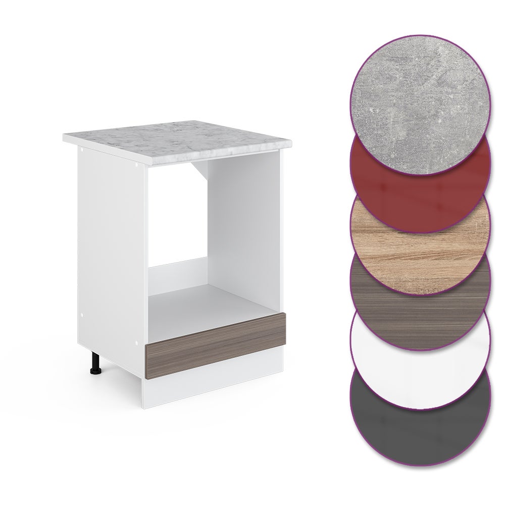Vicco Meuble pour four R-Line, Gris noble, 60cm , PT Marbre - 4