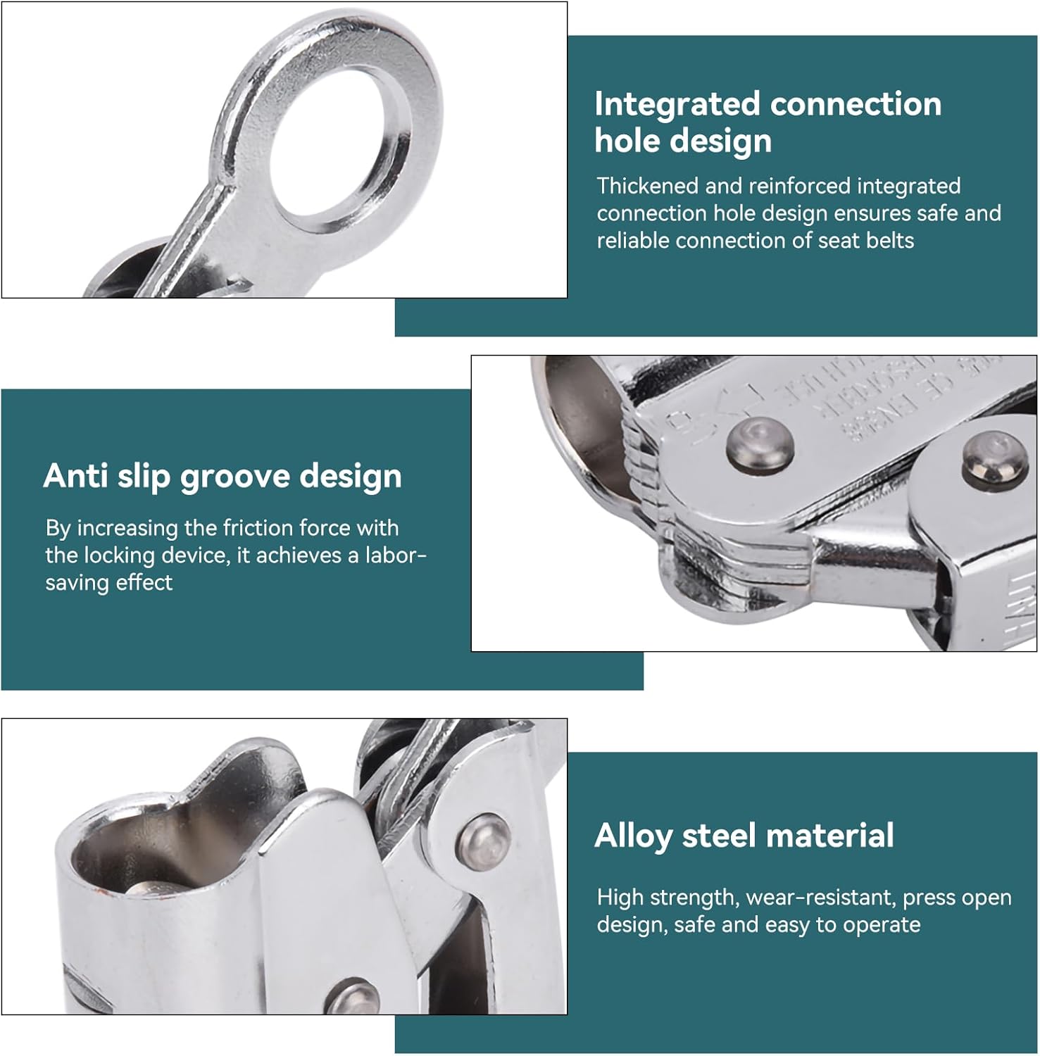 Dispositif d'arrêt de descente auto-freinant, outil de prévention des chutes d'escalade autobloquant 6KN, coulisseau de corde fermé de 16 mm - 7