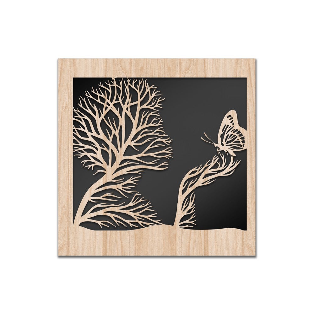 Batterfly - lasercut cuadro decorativo compuesto madera y pvc 60x60 cm
