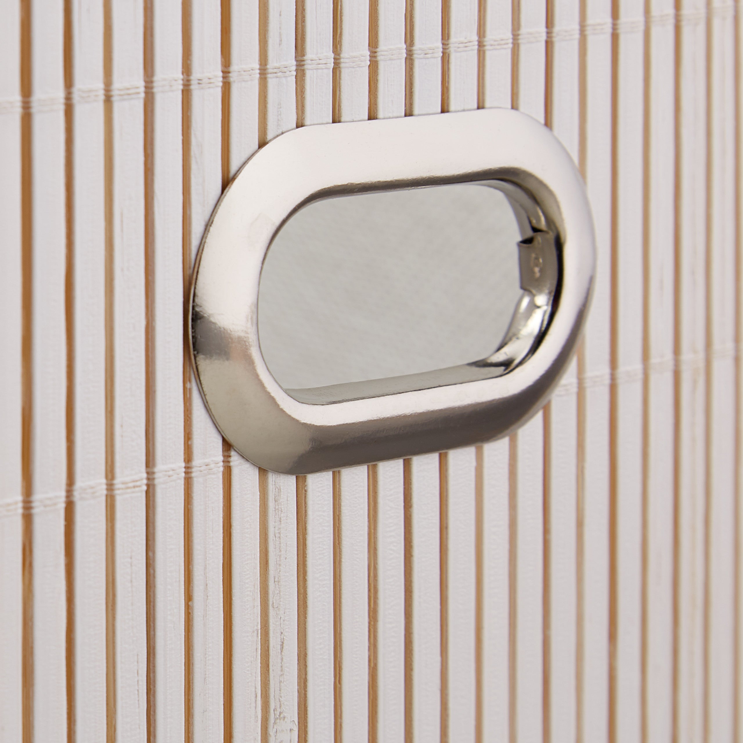 5x Contenitore Portaoggetti in Bambù, Scatola da Bagno Quadrato, HLP 31 x 31 x 31 cm, Pieghevole, Bianco - 7