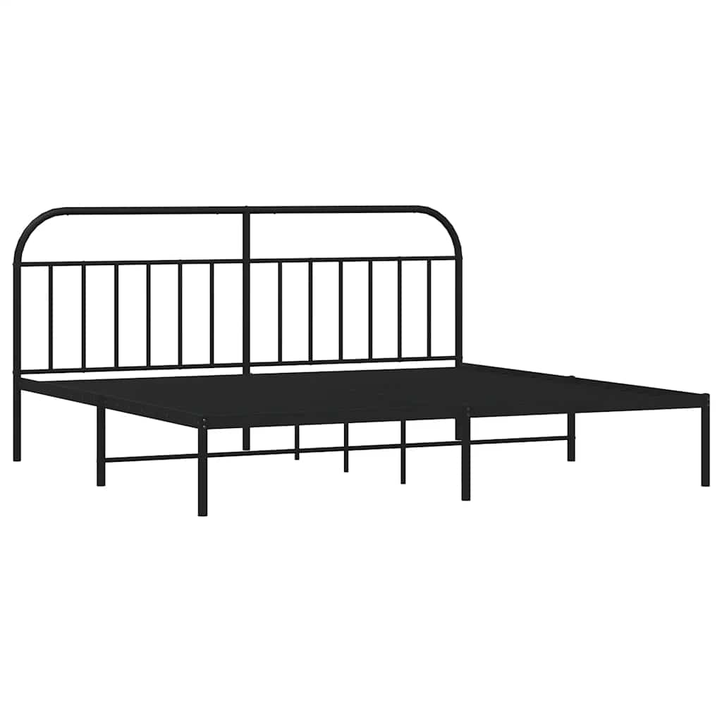 Estructura cama sin colchón con cabecero metal negro 193x203 cm vidaXL - 3