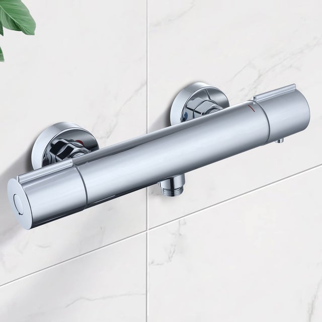 Mitigeur Thermostatique Intelligente 38℃ de Douche Robinet Baignoire Mural en Laiton Robinetterie de Bain Chromé