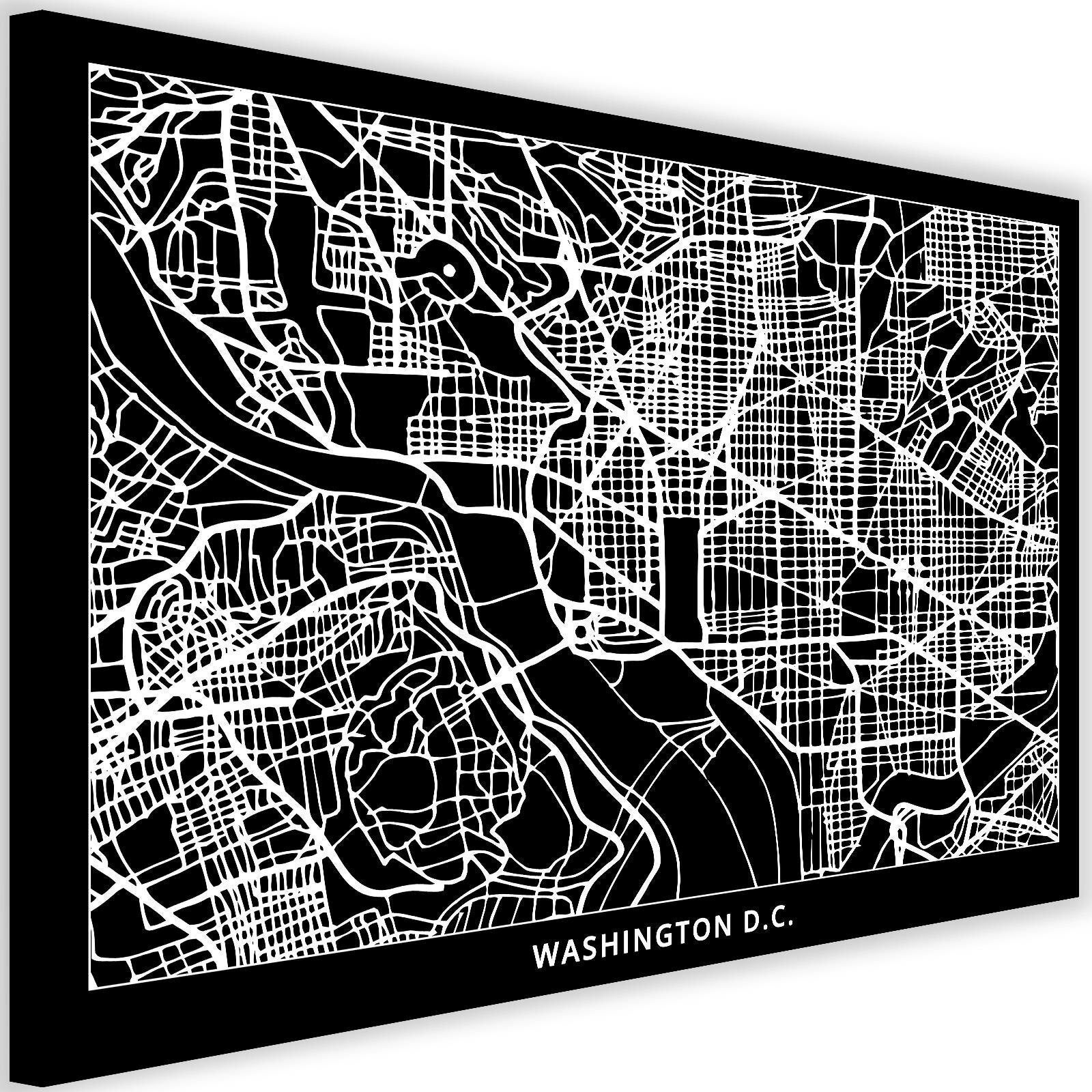 Obraz na płótnie, Waszyngton - plan miasta 90x60