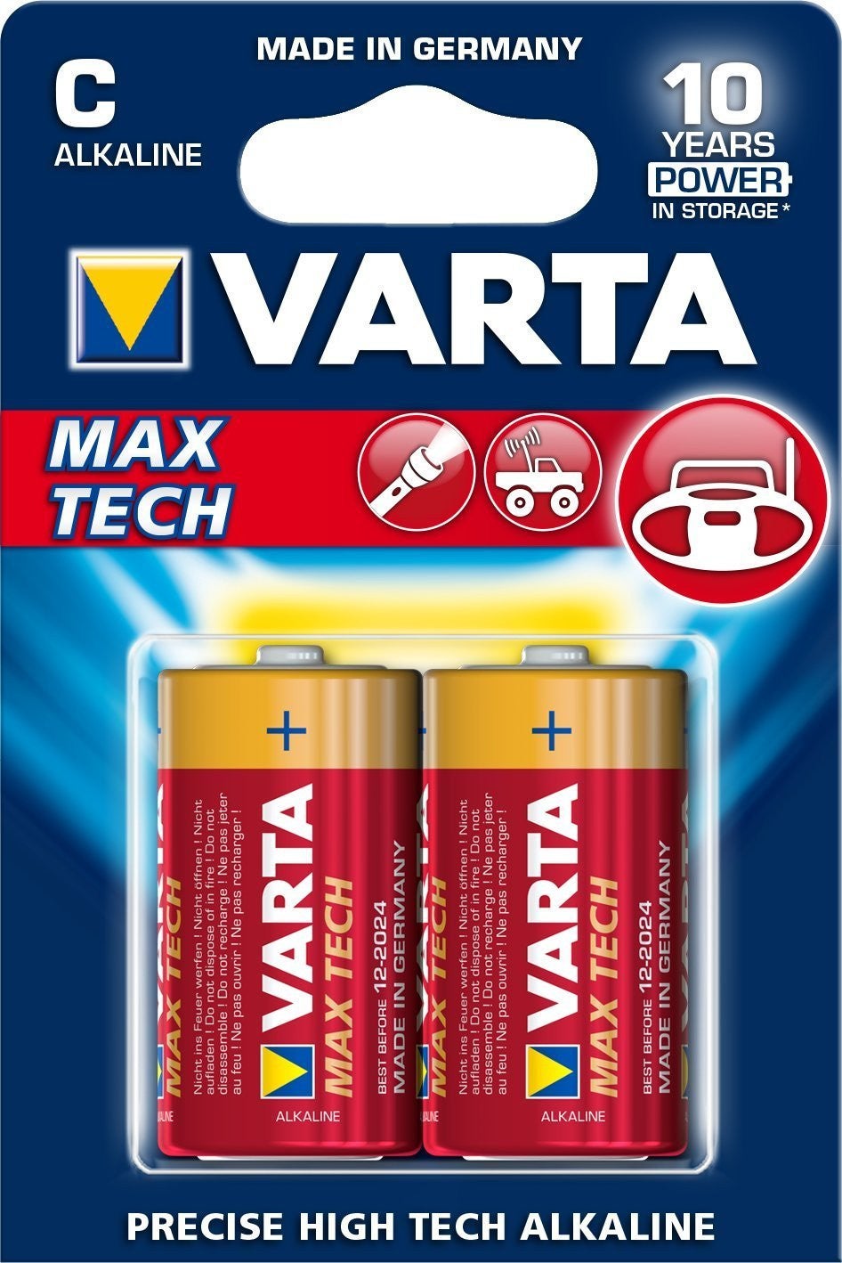 2 Piles LongLife VARTA LR14 Max Power Alcaline - 3