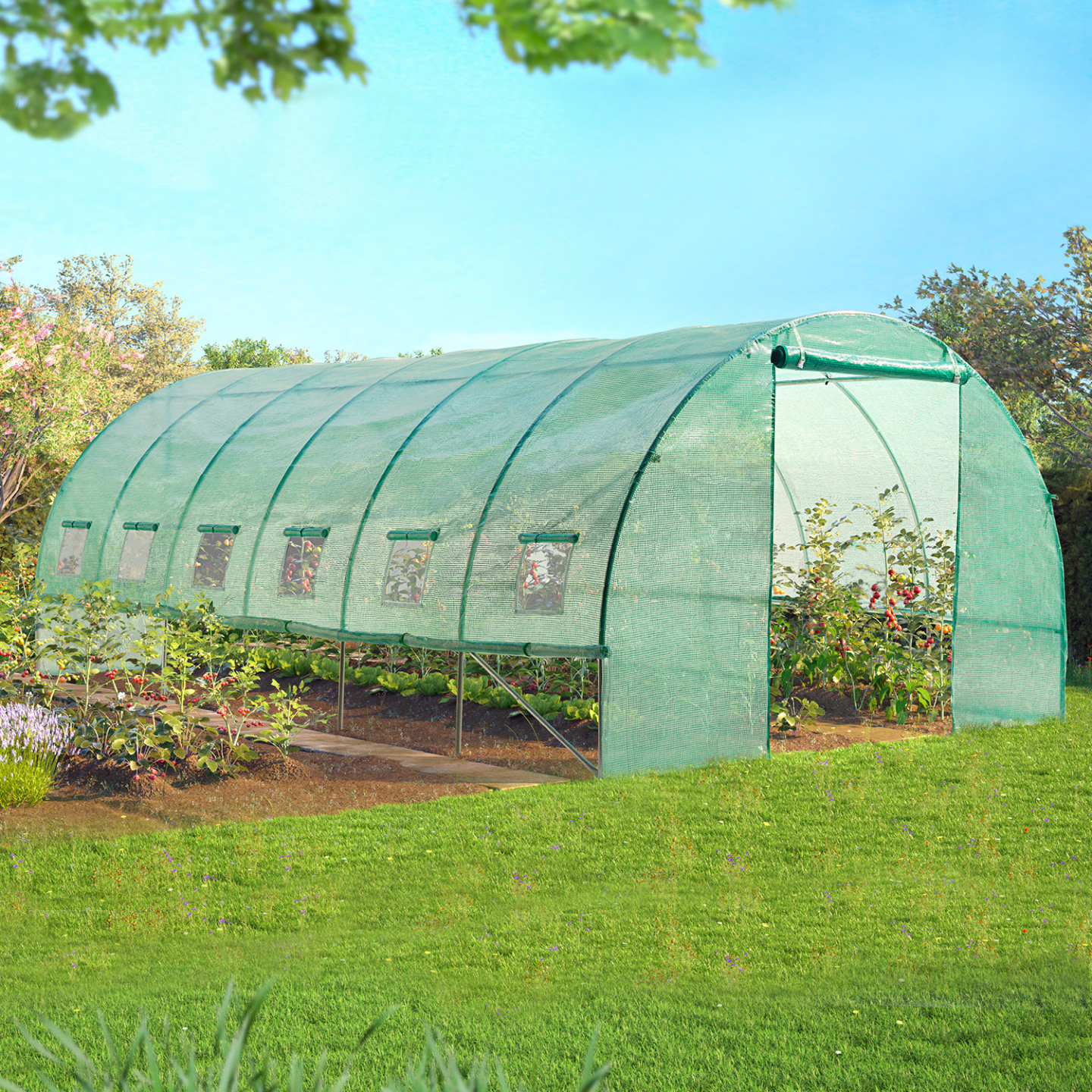 Serre tunnel de jardin 4 saisons 18M² verte gamme maraîchère CRIMÉE 6x3M - 3