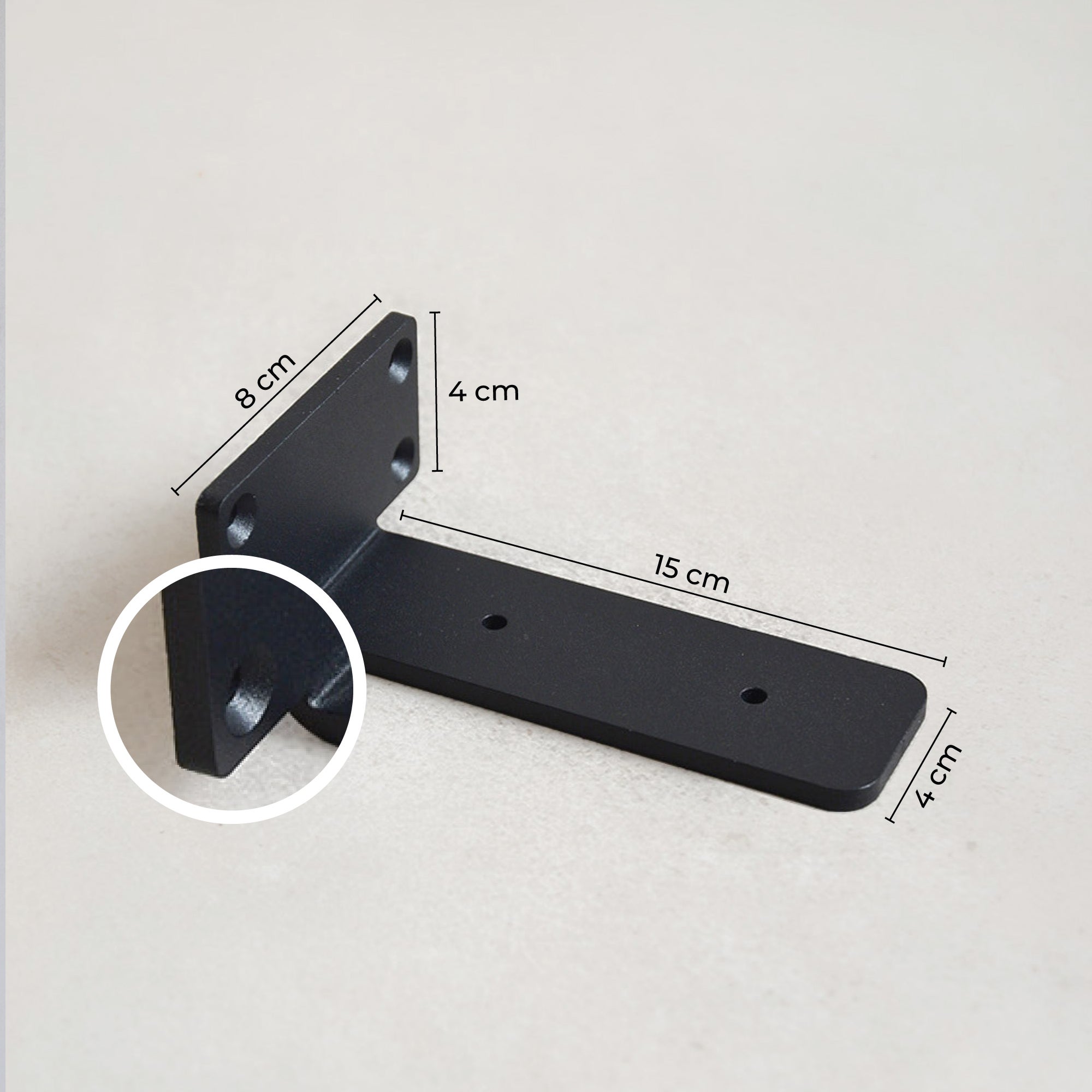 Pack 6 Équerres métalliques 15 cm pour étagères | Support résistant 70 kg | Design industriel noir | Fixation cachée, installation facile - 3