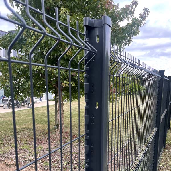 Lot de 4 poteaux à encoche sur platine 1m10 gris anthracite - 3