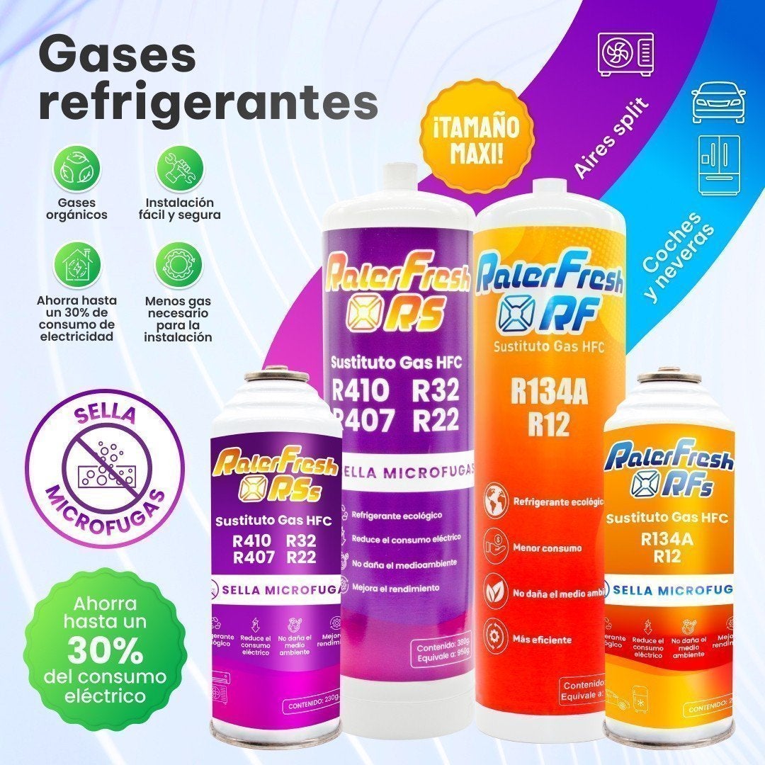 Gaz réfrigérant Ralerfresh RFs pour la climatisation de voiture ou le réfrigérateur, remplaçant le R12 et le R134A avec kit de jauge de pression. - 5