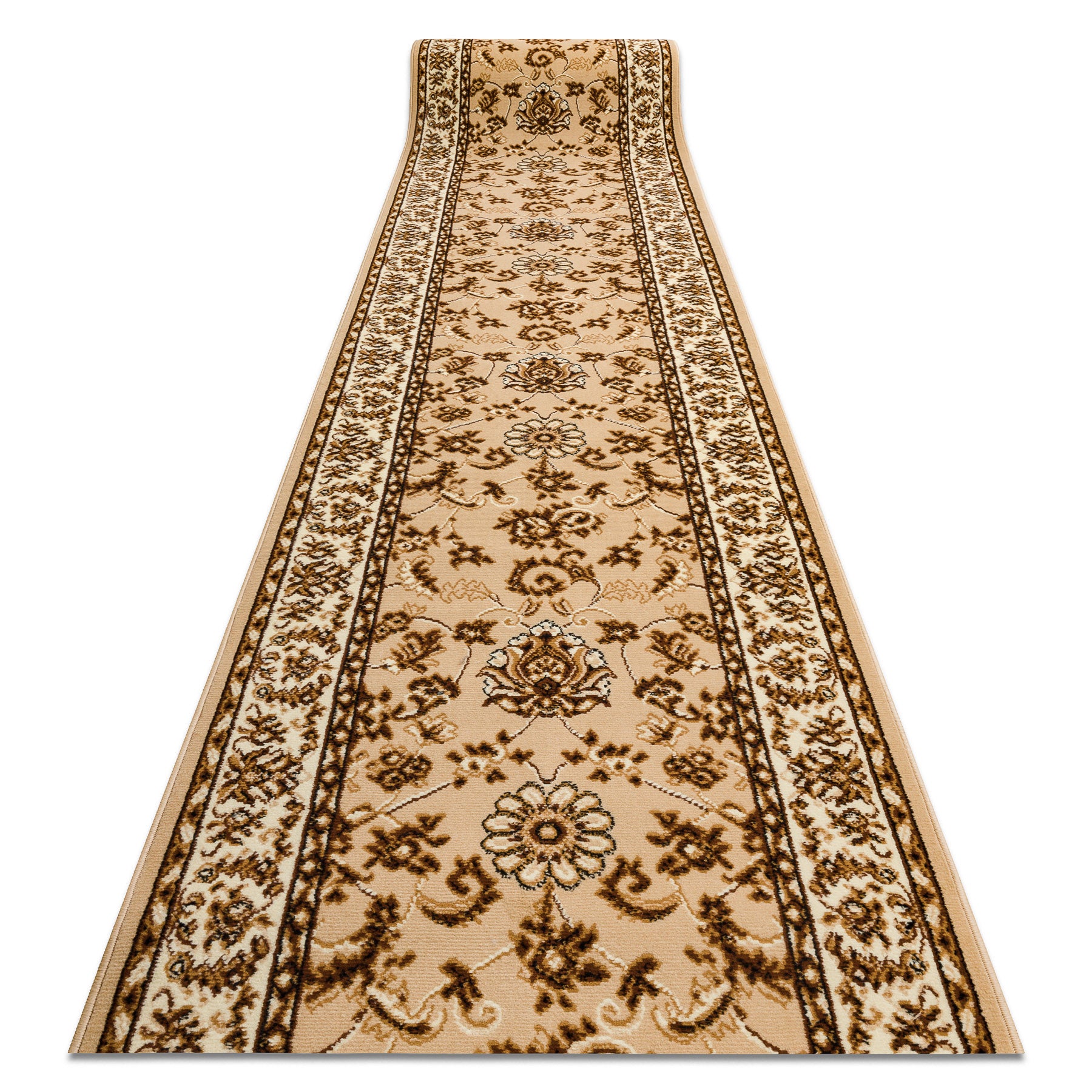 Alfombra de pasillo bcf morad klasyk clásico beige 80 cm 80x550 cm