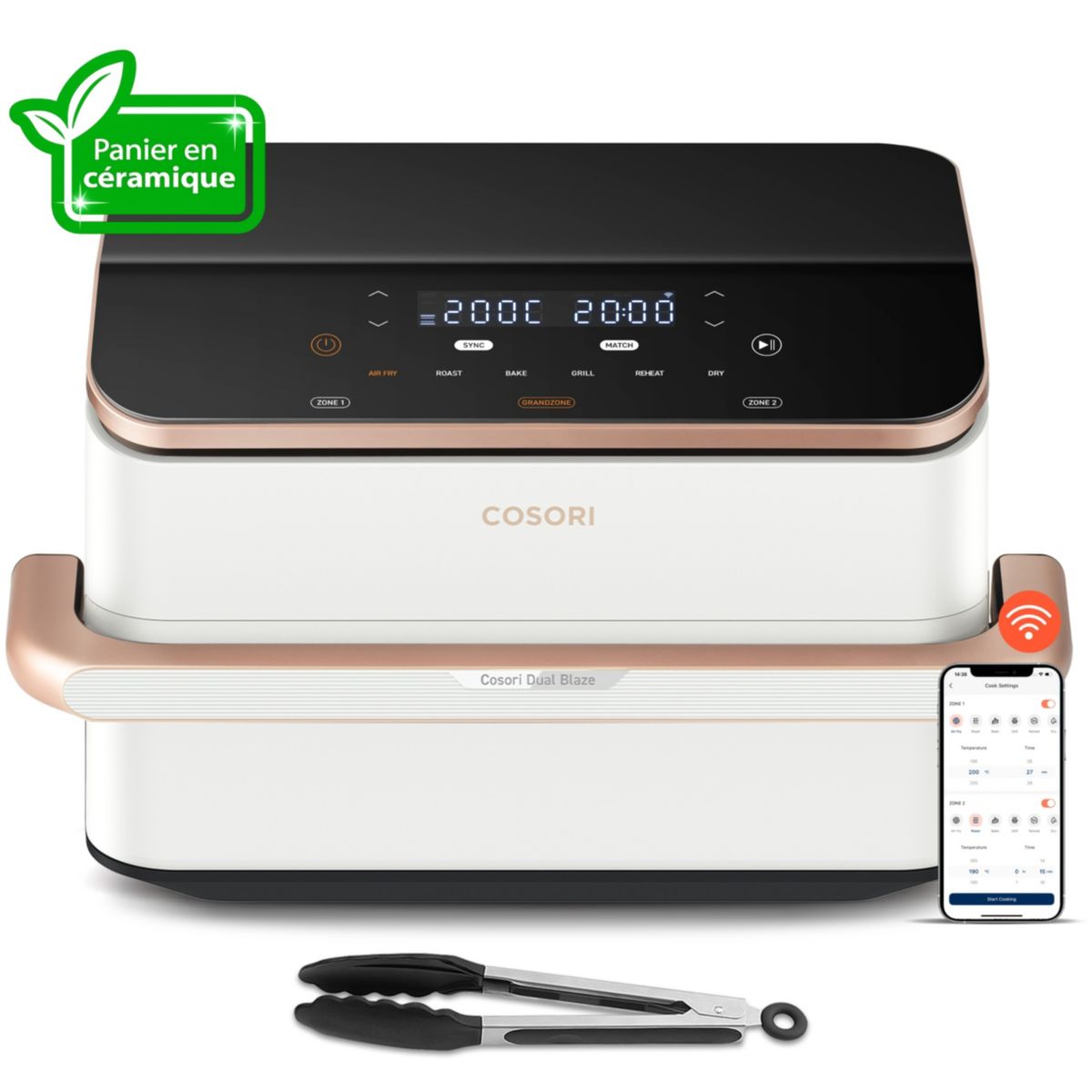 Freidora de Aire Cosori Twinfry Dual Blaze 10L con Doble Cesta 2800W - Imagen 3