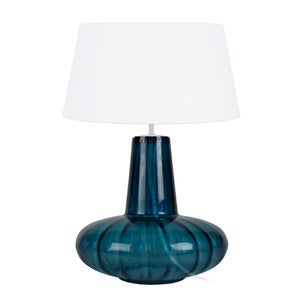 Verre De Lampe De Table Bleu - Style Ministériel Cône Anglais 22 Cm - Neuf Pour LED - Arterameferro