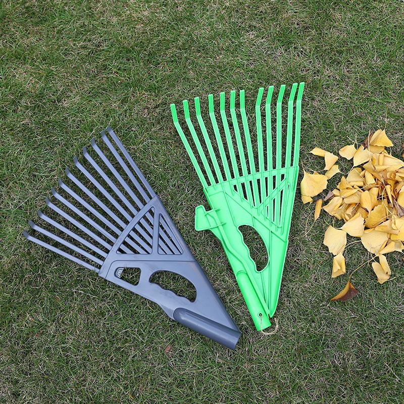 Grabie do liści, miotło-wachlarz, grabie do zamiatania ogrodu, plastikowe grabie do liści, praktyczna miotła z zębami do zamiatania liści i trawy - 2
