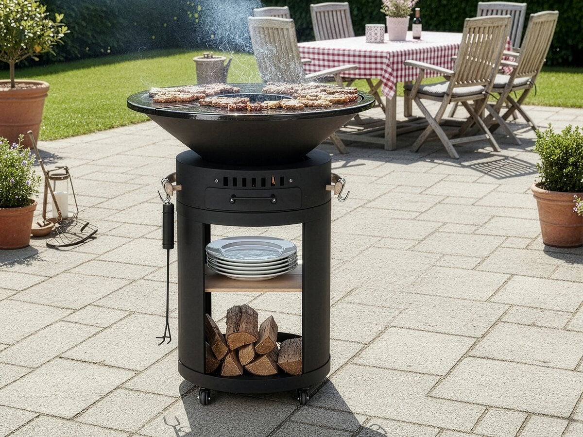 Barbecue plancha brasero à charbon et bois 