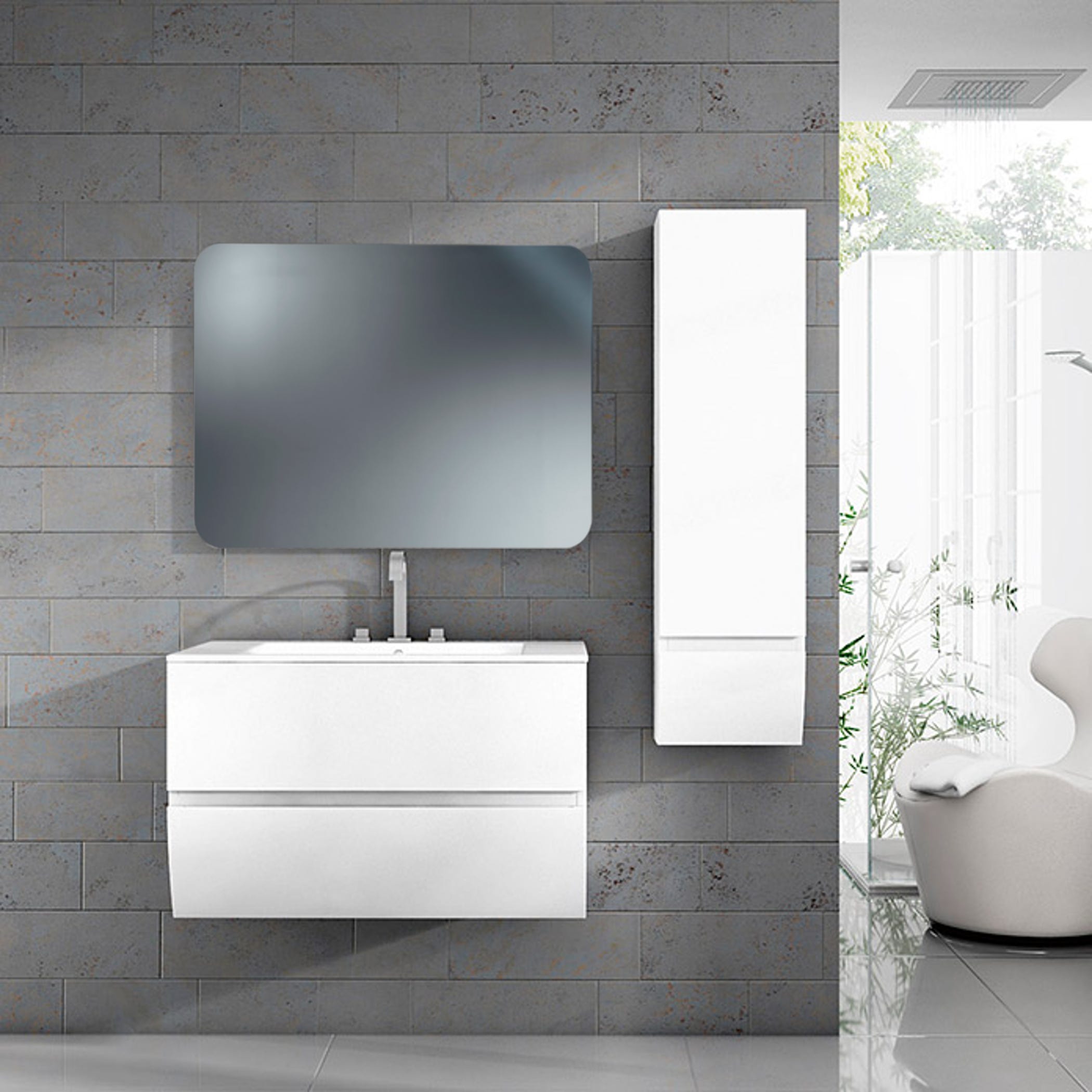 Miroir mural rectangulaire sans cadre Cosmo COLORBAN 70x100 cm. À visser. Convient pour les salles de bains. - 5