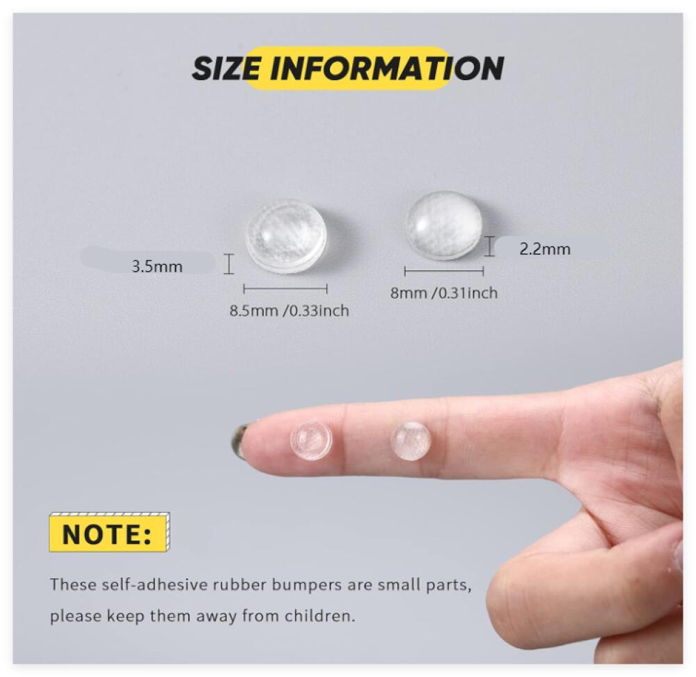 100Pcs Patin Silicone Transparent 8mm Autocollant Transparente Pieds Adhésifs Patin Antiderapant Silicone Tampon Amortisseur Transparent Butée de Prot - 2