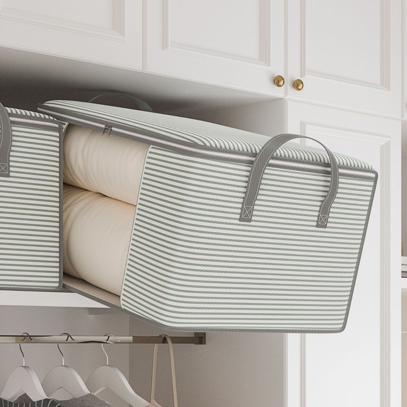 Boîte de rangement pliable, boîte de rangement pour vêtements avec couvercle, boîte de rangement pour placard avec poignée. - 2