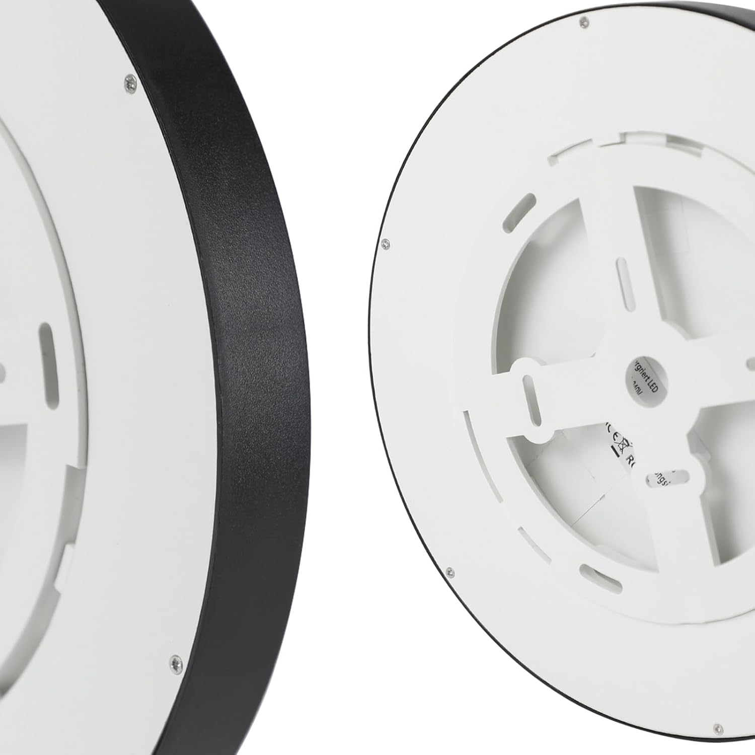 NETTLIFE Lámpara de Techo LED Lámpara Plana Lámpara Redonda Negra de 15W Lámpara de Baño IP44 Lámpara Blanca Cálida Diámetro 18cm para Dormitorio - 7