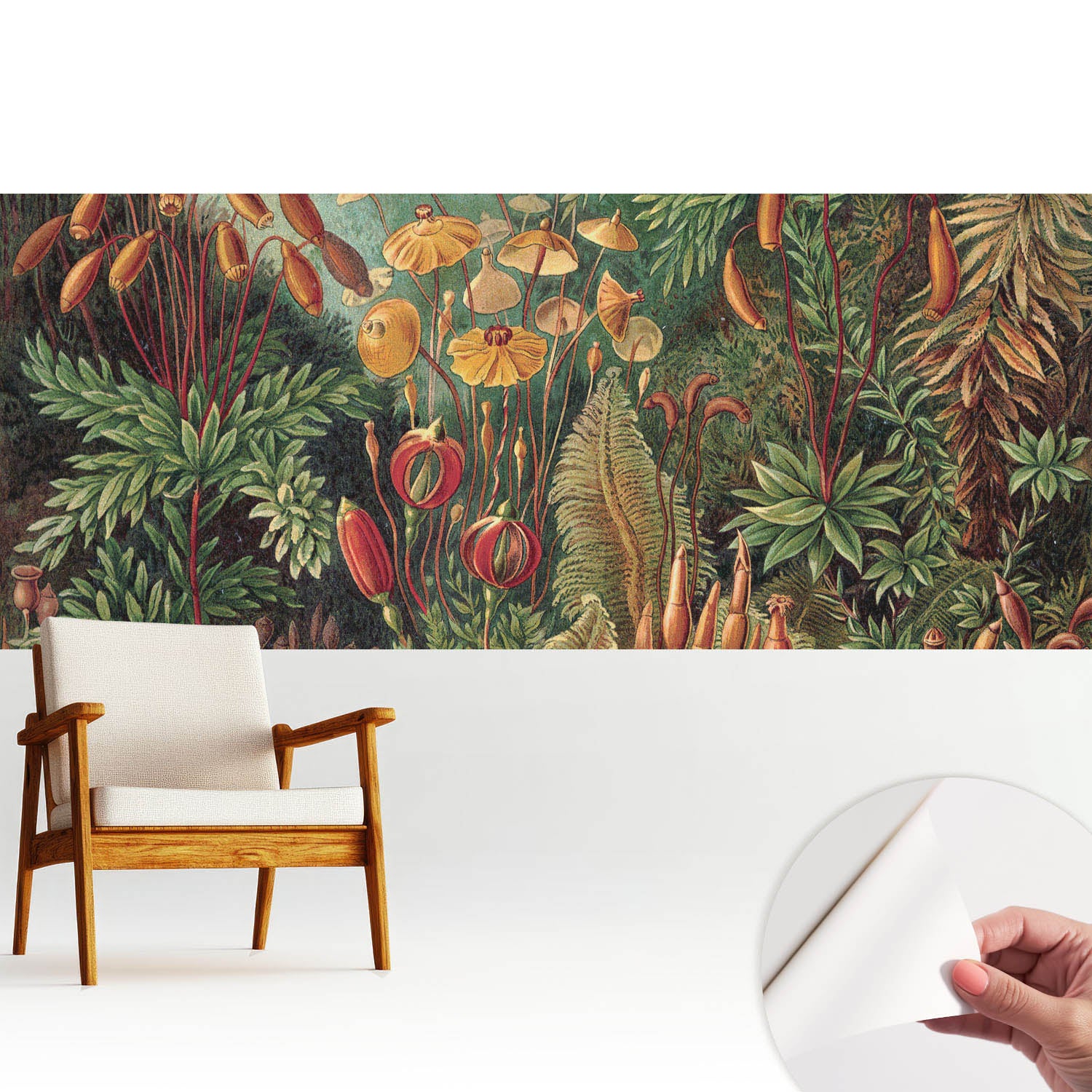 Samoprzylepna tapeta dekoracyjna stylowa nowoczesny motyw 250x104 cm - Egzotyczna roślinność w harmonijnej kompozycji TULUP