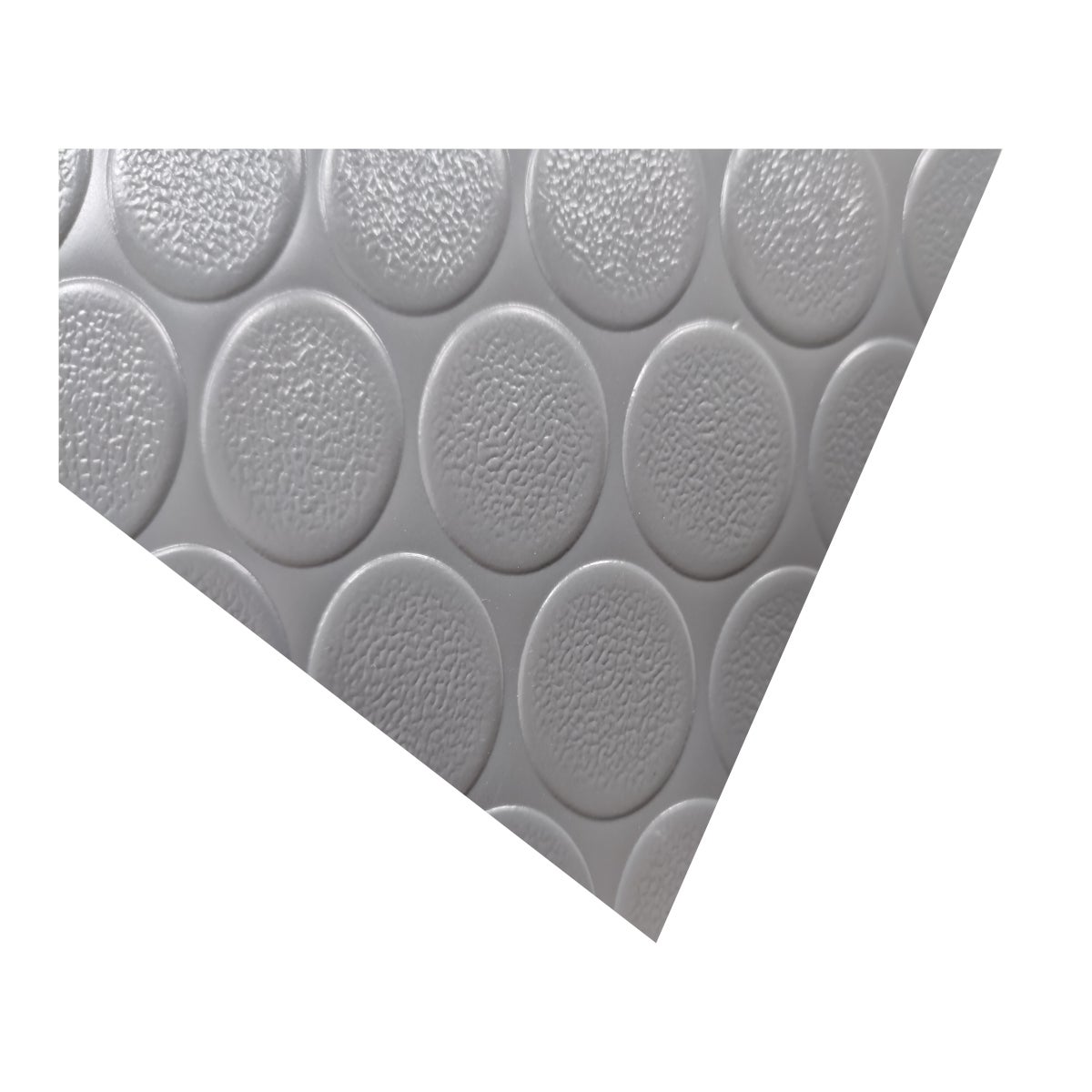 Suelo Goma| Composición 100% Caucho| Suelo Caucho| Suelo PVC| Suelo Protector| Diseño Botones Gris| Grosor 1MM| Medida 140X600CM - 3